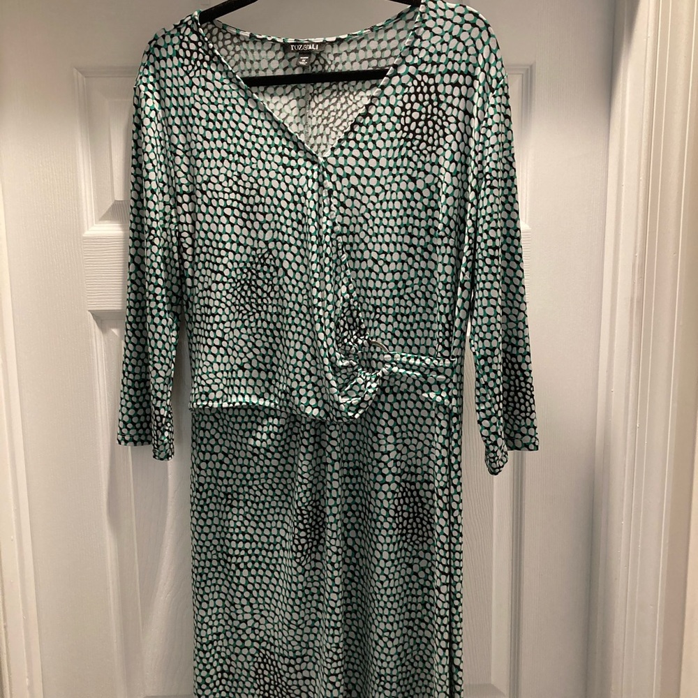 Printed O-Ring Wrap Dress